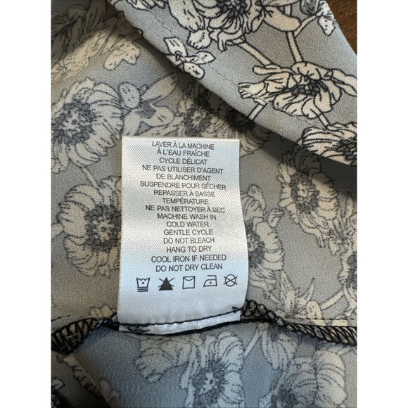 Cynthia Rowley Gray Black  3/4 Sleeve Relaxed Boho 1x Plus Blouse - Picture 7 of 7